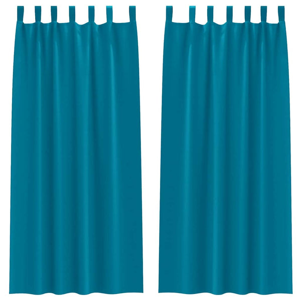 Pimentävä verho renkailla 2 kpl Turkoosi 245 x 140 cm