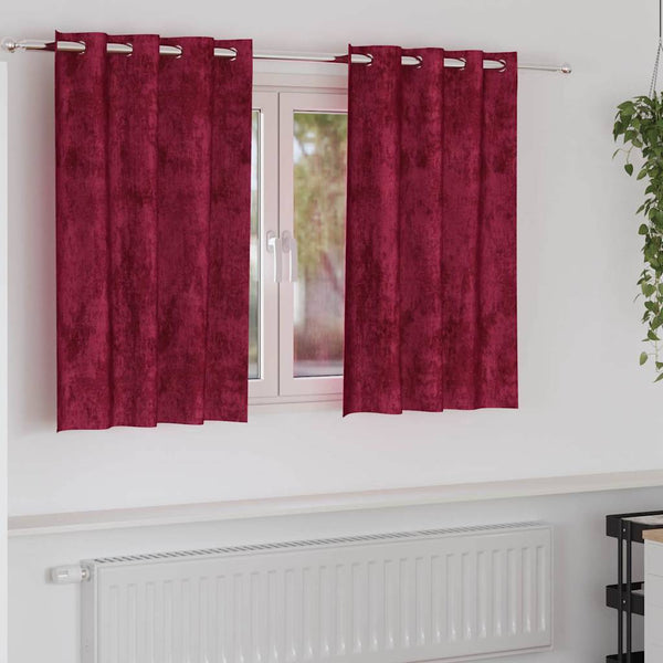 Samettiverhot 2 kpl Viininpunainen 140 x 140 cm Sametti