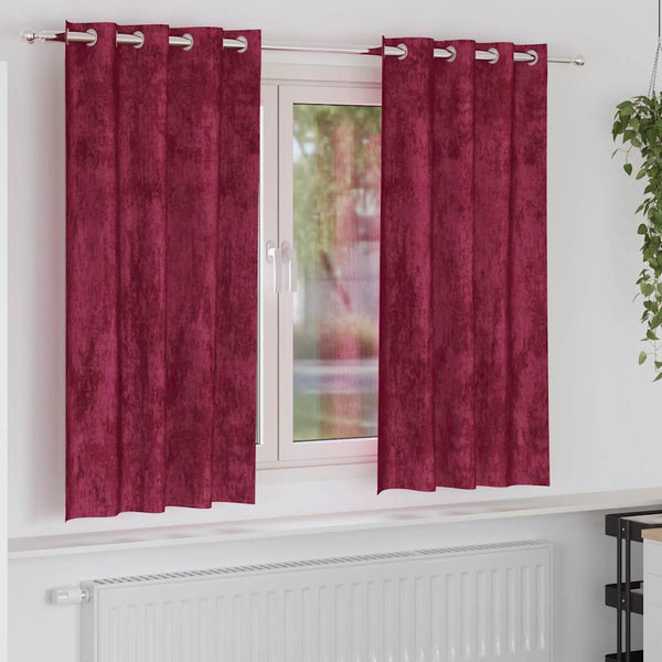 Samettiverhot 2 kpl Viininpunainen 175 x 140 cm Sametti
