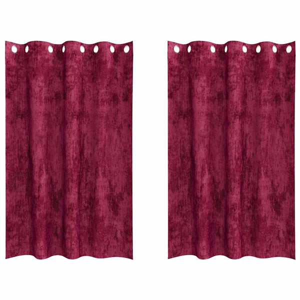 Samettiverhot 2 kpl Viininpunainen 175 x 140 cm Sametti