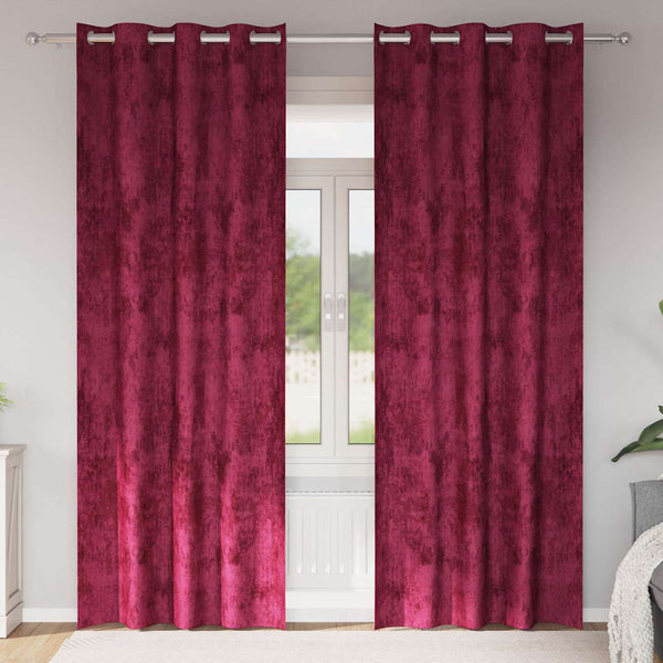 Samettiverhot 2 kpl Viininpunainen 245 x 140 cm Sametti