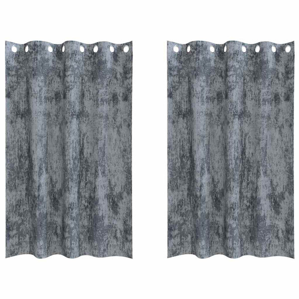 Samettiverhot 2 kpl Harmaa hopea 175 x 140 cm Sametti