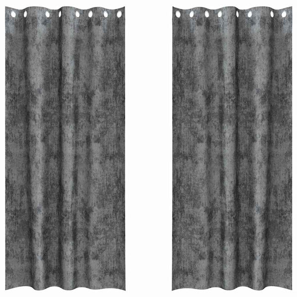 Samettiverhot 2 kpl Harmaa 225 x 140 cm Sametti