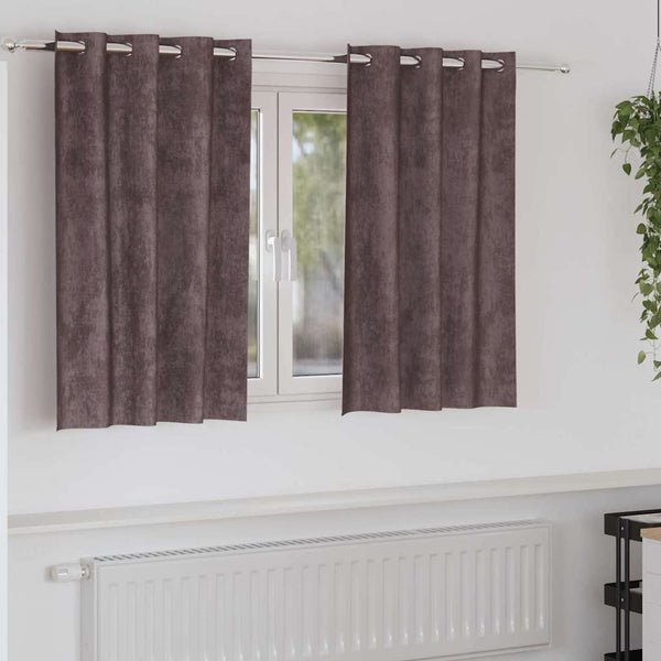 Samettiverhot 2 kpl Ruskea 140 x 140 cm Sametti