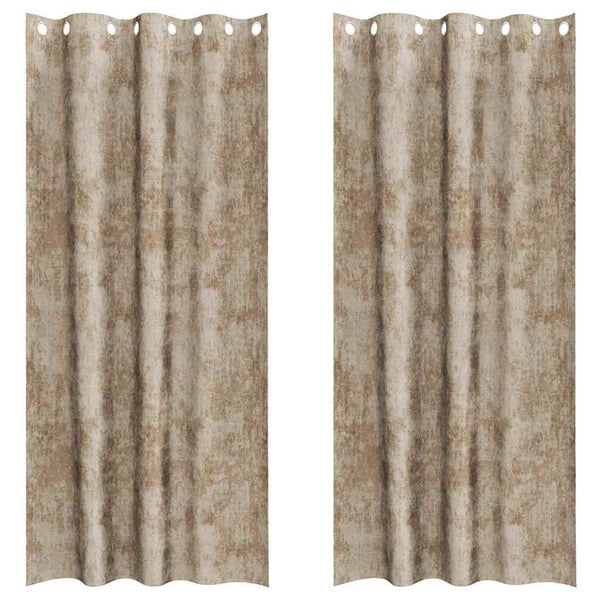Samettiverhot 2 kpl Samppanja 260 x 140 cm Sametti