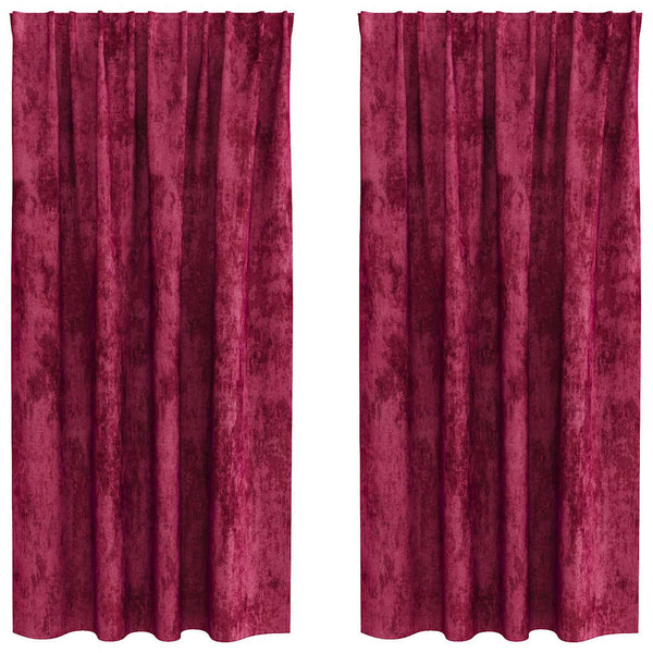 Samettiverhot 2 kpl Viininpunainen 175 x 140 cm Sametti