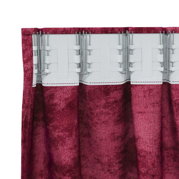 Samettiverhot 2 kpl Viininpunainen 225 x 140 cm Sametti