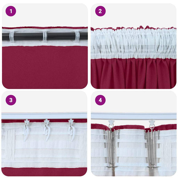 Samettiverhot 2 kpl Viininpunainen 225 x 140 cm Sametti