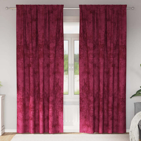 Samettiverhot 2 kpl Viininpunainen 245 x 140 cm Sametti