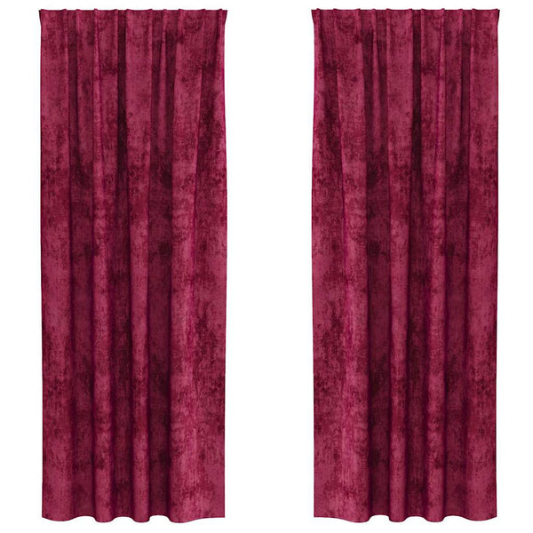 Samettiverhot 2 kpl Viininpunainen 260 x 140 cm Sametti