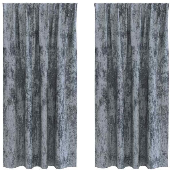 Samettiverhot 2 kpl Harmaa hopea 175 x 140 cm Sametti