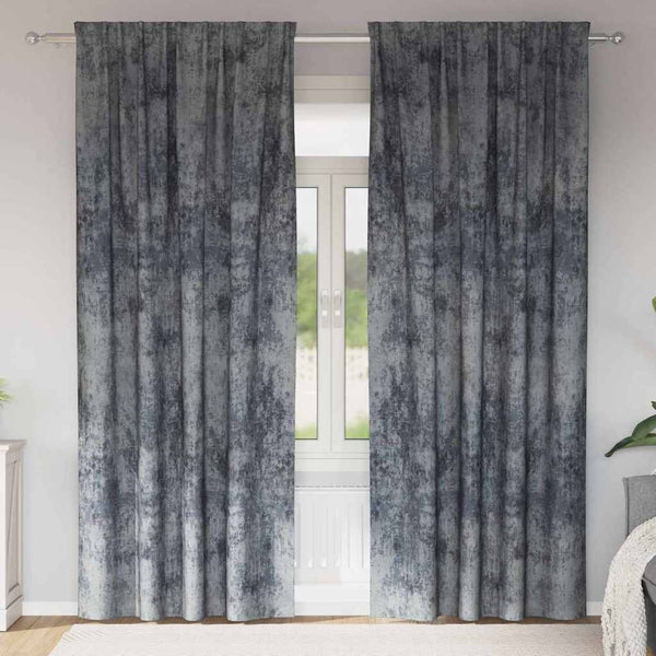 Samettiverhot 2 kpl Harmaa hopea 225 x 140 cm Sametti
