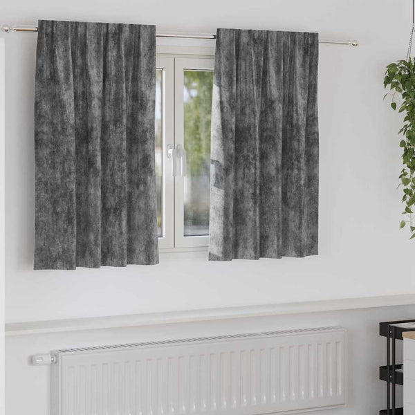 Samettiverhot 2 kpl Harmaa 140 x 140 cm Sametti