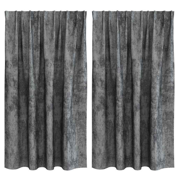 Samettiverhot 2 kpl Harmaa 140 x 140 cm Sametti