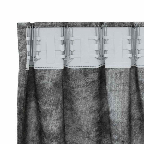 Samettiverhot 2 kpl Harmaa 175 x 140 cm Sametti