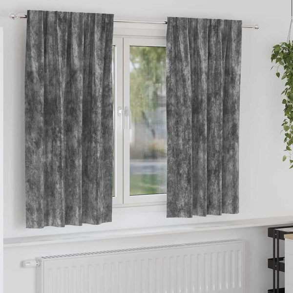 Samettiverhot 2 kpl Harmaa 175 x 140 cm Sametti