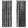 Samettiverhot 2 kpl Harmaa 225 x 140 cm Sametti