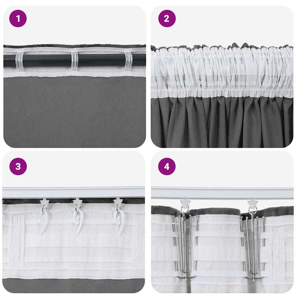 Samettiverhot 2 kpl Harmaa 245 x 140 cm Sametti