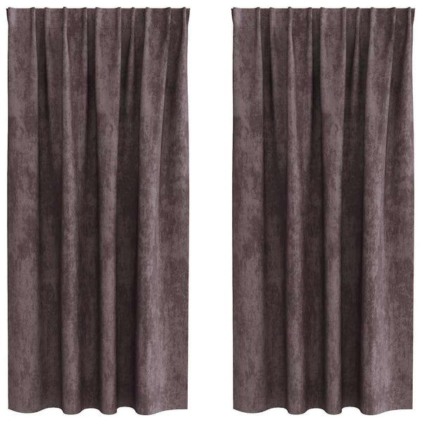 Samettiverhot 2 kpl Ruskea 175 x 140 cm Sametti