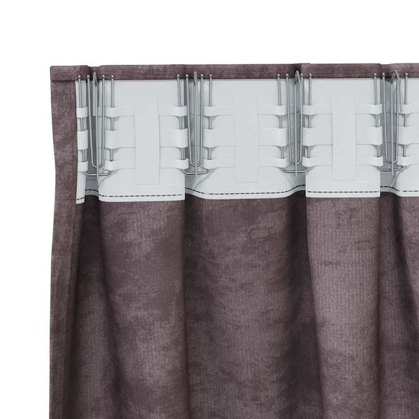 Samettiverhot 2 kpl Ruskea 225 x 140 cm Sametti