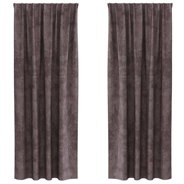Samettiverhot 2 kpl Ruskea 225 x 140 cm Sametti