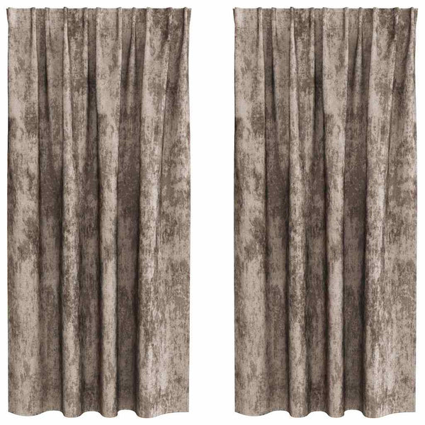 Samettiverhot 2 kpl Cappuccino 175 x 140 cm Sametti