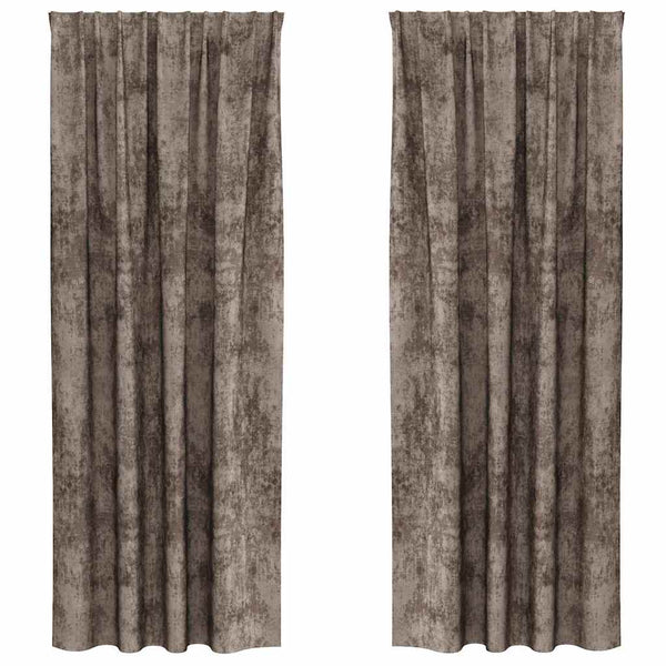 Samettiverhot 2 kpl Cappuccino 245 x 140 cm Sametti