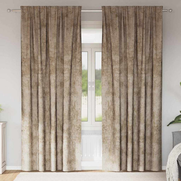 Samettiverhot 2 kpl Samppanja 225 x 140 cm Sametti