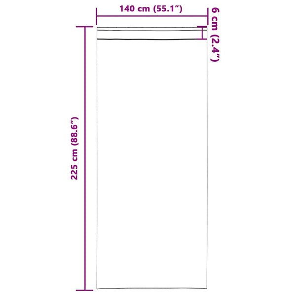 Samettiverhot 2 kpl Samppanja 225 x 140 cm Sametti