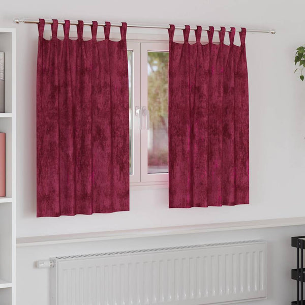 Samettiverhot 2 kpl Viininpunainen 140 x 140 cm Sametti