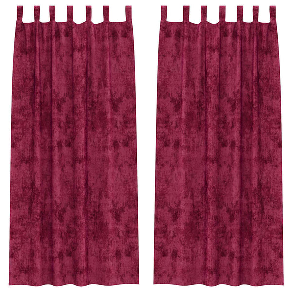 Samettiverhot 2 kpl Viininpunainen 225 x 140 cm Sametti