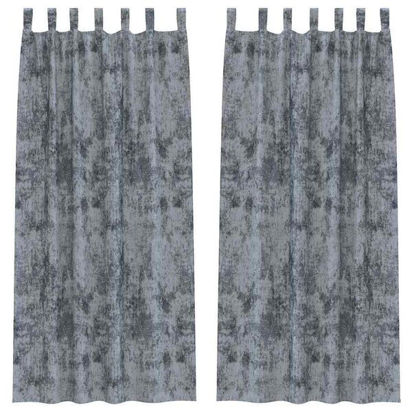 Samettiverhot 2 kpl Harmaa hopea 225 x 140 cm Sametti
