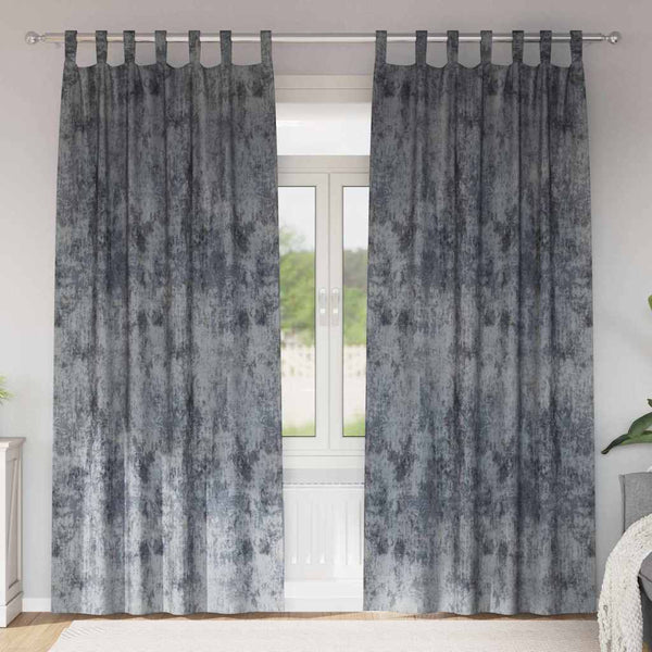 Samettiverhot 2 kpl Harmaa hopea 245 x 140 cm Sametti