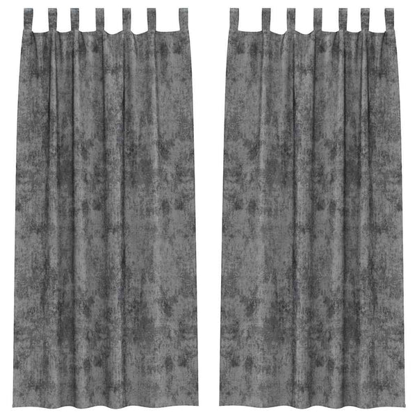 Samettiverhot 2 kpl Harmaa 225 x 140 cm Sametti
