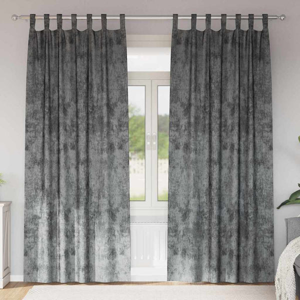 Samettiverhot 2 kpl Harmaa 260 x 140 cm Sametti