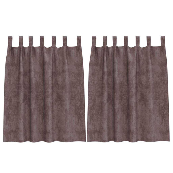 Samettiverhot 2 kpl Ruskea 140 x 140 cm Sametti