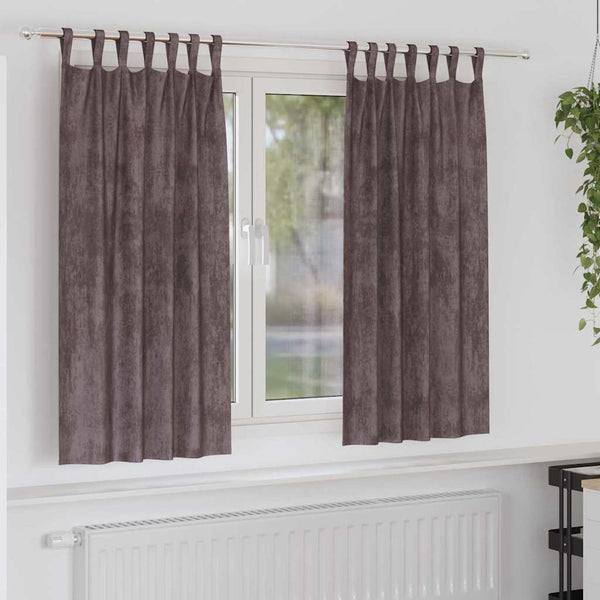 Samettiverhot 2 kpl Ruskea 175 x 140 cm Sametti