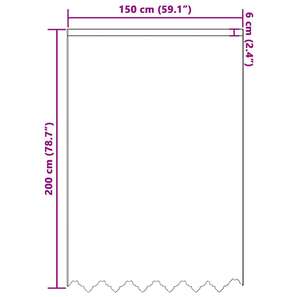 Verkkoverho valkoinen 200 x 150 cm Polyesteri