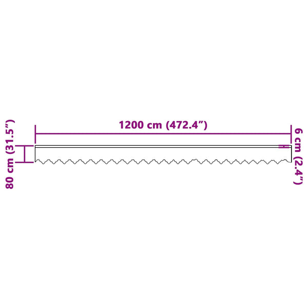 Verkkoverho valkoinen 80 x 1200 cm Polyesteri