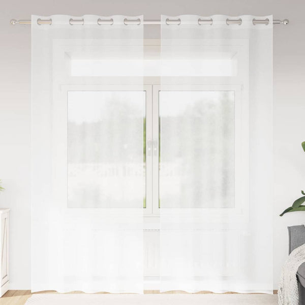 Verhosatiini 2 kpl Valkoinen 260 x 140 cm Polyesteri