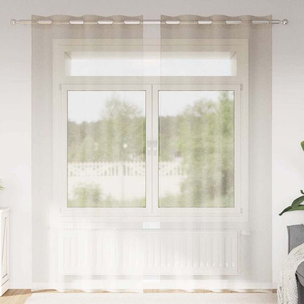 Verhosatiini 2 kpl Hiekka 225 x 140 cm Polyesteri
