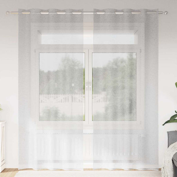 Verhosatiini 2 kpl Vaaleanharmaa 225 x 140 cm Polyesteri