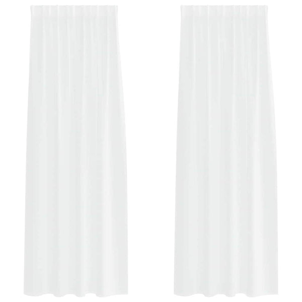Verhosatiini 2 kpl Valkoinen 245 x 140 cm Polyesteri