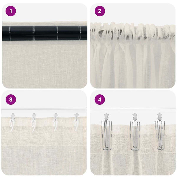 Verhosatiini 2 kpl Kerma 260 x 140 cm Polyesteri