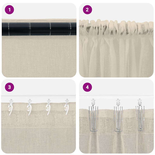 Verhosatiini 2 kpl Hiekka 260 x 140 cm Polyesteri