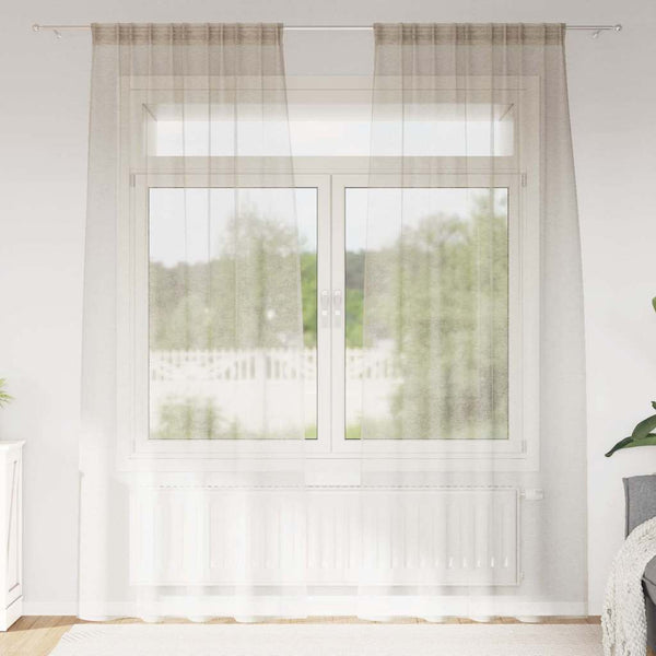 Verhosatiini 2 kpl Hiekka 260 x 140 cm Polyesteri