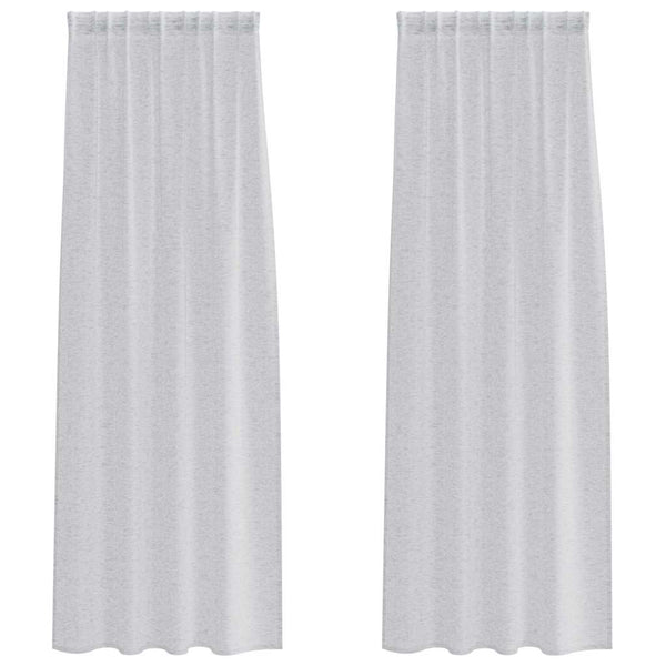 Verhosatiini 2 kpl Vaaleanharmaa 225 x 140 cm Polyesteri