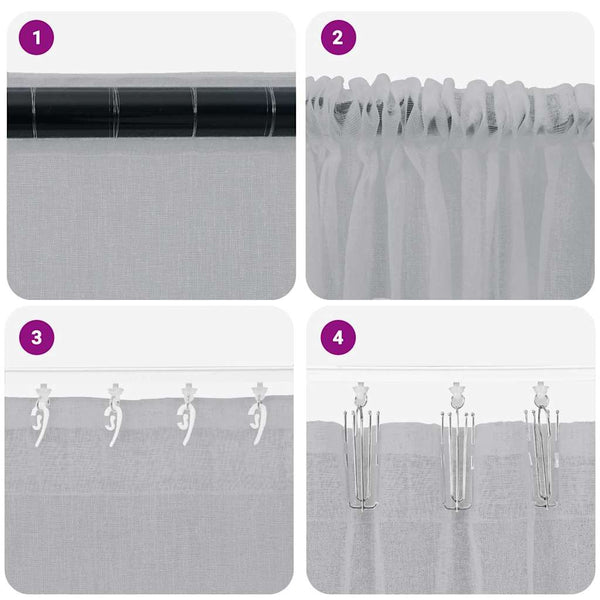 Verhosatiini 2 kpl Tumma harmaa 225 x 140 cm Polyesteri