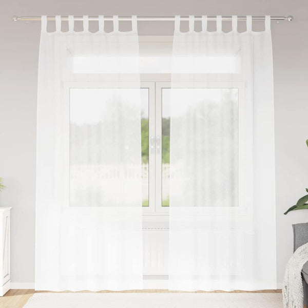 Verhosatiini 2 kpl Valkoinen 225 x 140 cm Polyesteri