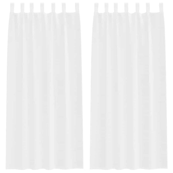 Verhosatiini 2 kpl Valkoinen 225 x 140 cm Polyesteri